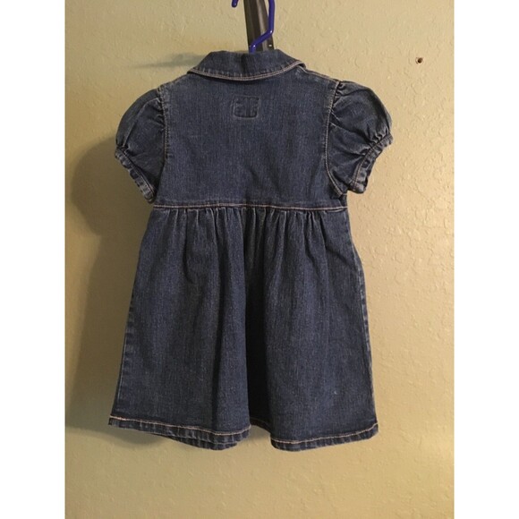 Vintage Guess Baby Denim Short Sleeve Girl Dress 18 M - Picture 2 of 4